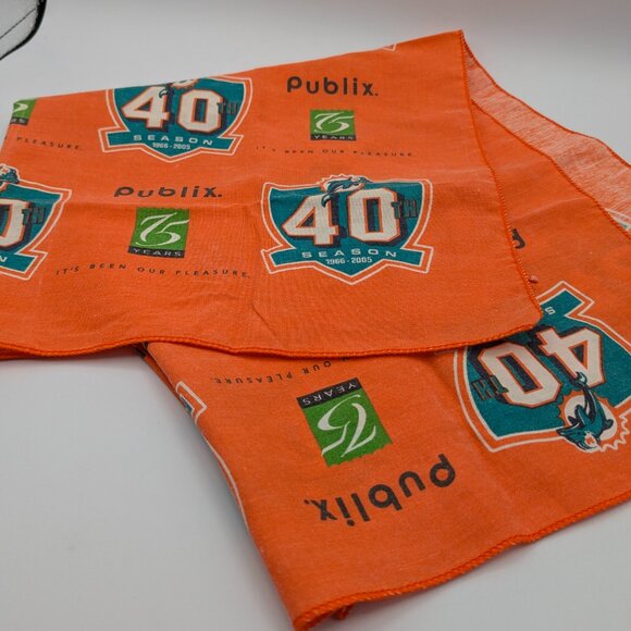 Miami Dolphins Publix Bandana 75 Years 40th Season 1966-2005 Vintage - Picture 3 of 5